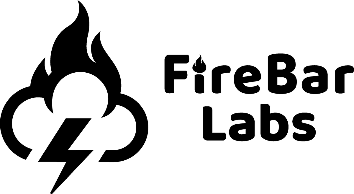 The FireBar Labs horizontal logo — the flame, cloud and bolt mark beside the FireBar Labs wordmark.