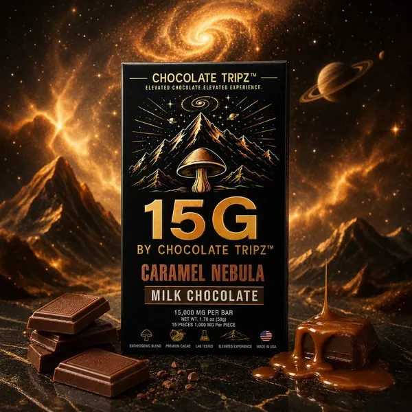 15G by Chocolate Tripz Caramel Nebula, milk chocolate.