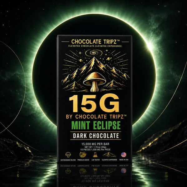 15G by Chocolate Tripz Mint Eclipse, dark chocolate.
