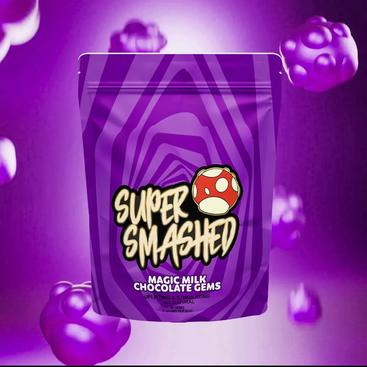Super Smashed milk chocolate gems pouch.