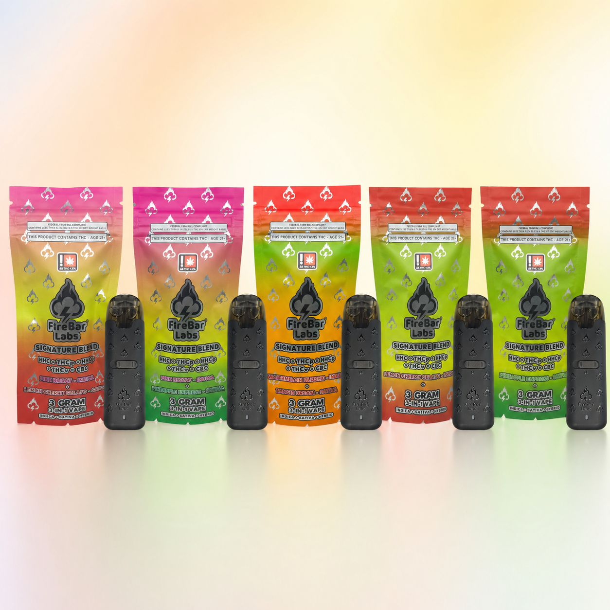 FireBar DUO 3-in-1 Vape — five flavor lineup