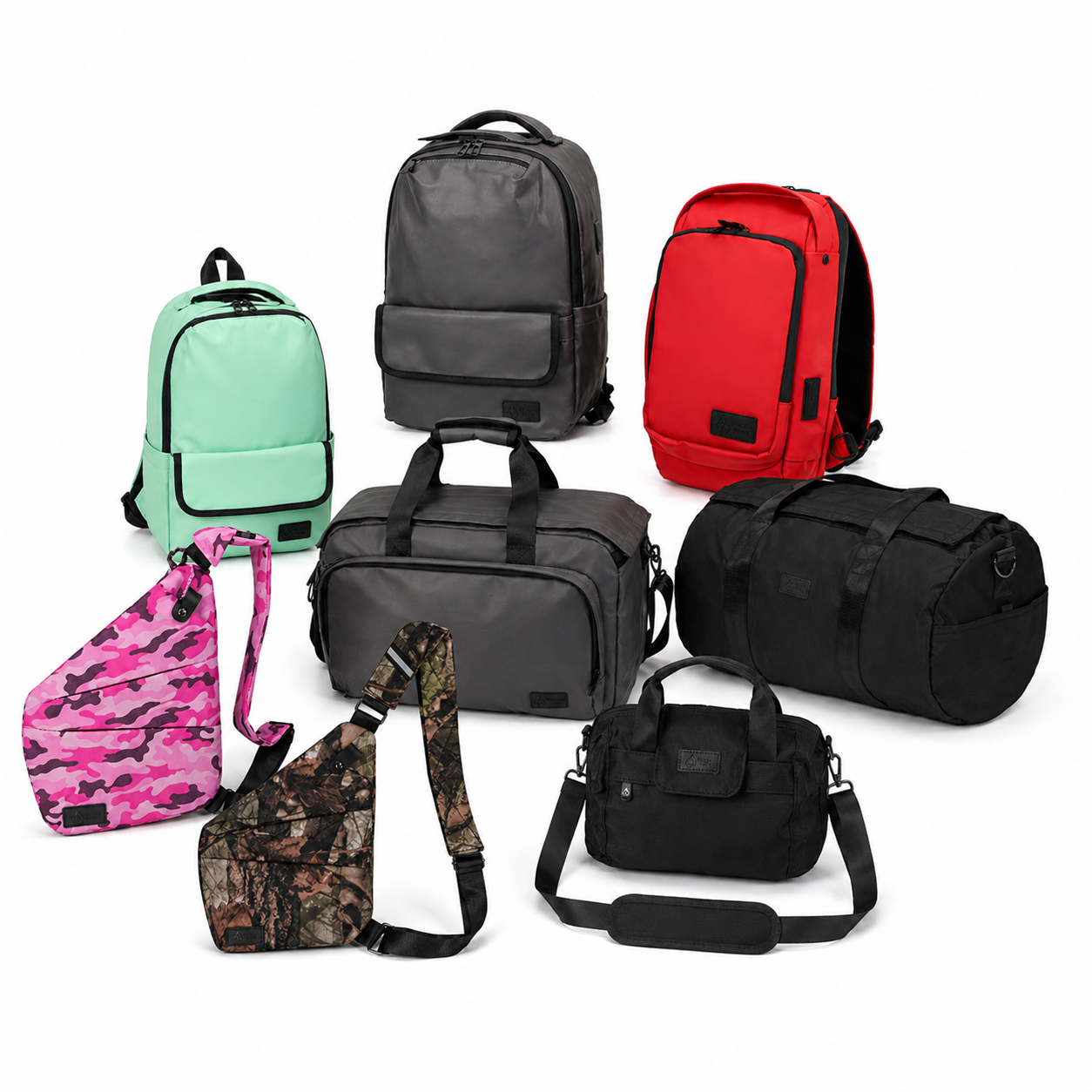 Full FireBar Labs bag collection — group lifestyle hero